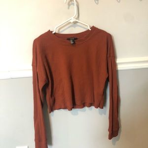 Waffle Knit Cropped Tee from F21